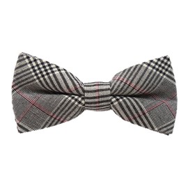 DonDon Men's Bow Tie 12 x 6 cm Checked Tied and Fully Adjustable Cotton in Tweed Style -