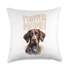GSP Dogs Gifts Hunting Dogs German Shorthaired Pointer Mama GSP Dog Throw Pillow, 18x18, Multicolor