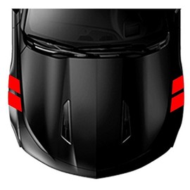 4 Inch Fender Hash Mark Double Bars Racing Stripes Vinyl Decals, Fits Chevy Camaro, Driver Side, Red