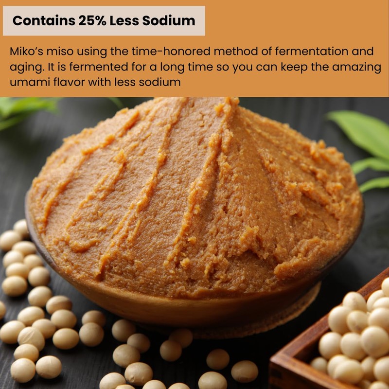 Miko Japanese White Miso, Shiro Miso Paste- 25% Low Sodium