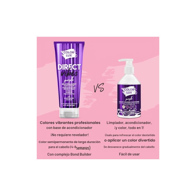 Tinte semipermanente para el cabello Direct Vibes, morado, tono vibrante