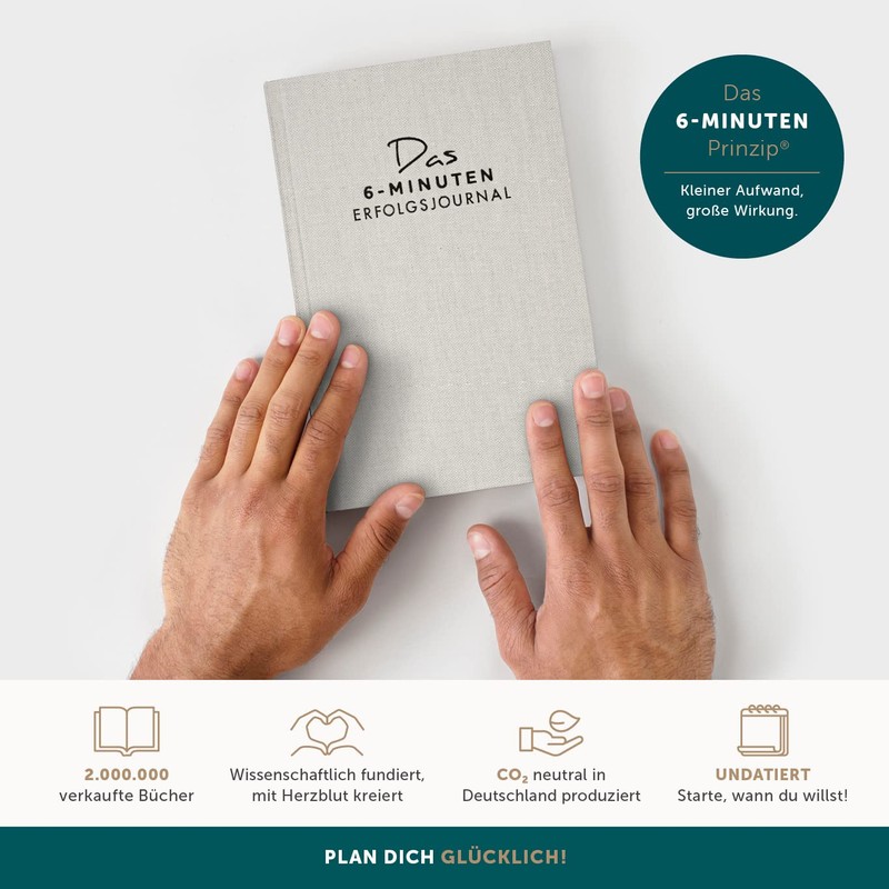 The 6-Minute Success Journal, Daily Planner for More Motivation, Self-Reflection