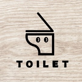nicotto Room Sign Sticker RESTROOM Toilet Mark, Stylish, Cute, Cute, Black