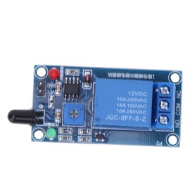 Oumefar Flame Detection Relay Module Fire Detection Sensor Fire Detector 760~1100nm Adjustable Sensitivity Stable Easy Wiring IR for Fire Alarm