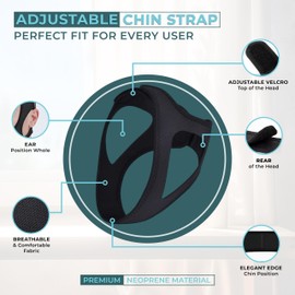 Massner Premium Chin Strap for Sleeping, Breathable, Comfortable CPAP Chin Strap for snoring- Airflow jaw Strap for Men and Women, Adjustable Snore Stopper Chin Strap, Keep Mouth Closed While Sleeping