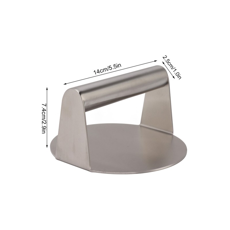 Stainless Steel Burger Press Professional Manual Adjustable Prevents Stick Grill