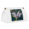 White Purple Butterflies Tissue Box Cover Tissue Box Holder PU