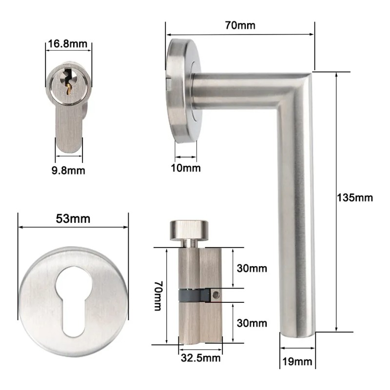 Banna Cerradura Alta Seguridad DO-3SS para Puertas Izquierda/Derecha Plateada