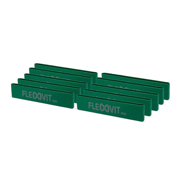 FLEXVIT Mini Fitness Bands Set of 10 Athletic (Green) -
