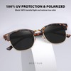 MEETSUN Retro Semi Rimless Polarized Sunglasses for Women Men Trendy