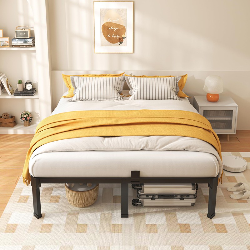 ROIL 18 Inch Queen Size Bed Frame with Mattress Slide
