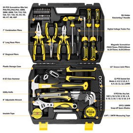 DOWELL Tool Set Tool Kit 62PCS Homeowner Tool Set Wrench Pliers Screwdriver Set Repair Tool Kit