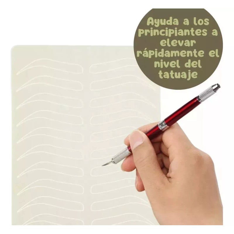 Mafab 6 Piel Sintética Práctica Microblading Diseño Ceja Sin Tinta