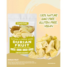 Freeze Dried Durian Chunks, 2 Ounces, Durian Fruit for Snacks and Baking Food