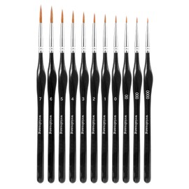 Hpmjz 11 pcs Detail Painting Brushes Set Miniature Paint Brush Tiny Tip Brush Set Acrylic Paint Brushes Supplies with Triangular Handles for Art Crafts Watercolor Oil Model Face Fine Detailing