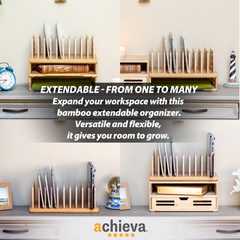 Achieva Bamboo Large Adjustable File Sorter (71002)