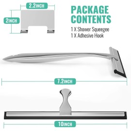 OSAMEDA Shower Squeegee for Glass Doors with Adhesive Hook