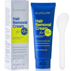 Hair Removal Cream for Men and Women: Sensitive Depilatory Cream for Intimate/Pubic Areas, Body, Legs, Chest, and Underarms, Easy & Painless, Gentle F