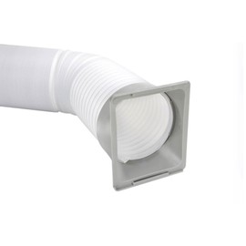 Air Conditioner Parts, Air Conditioner Exhaust Hose Coupler, AC Unit Tube Connector, Ac Hose Connector Universal Thread Design ABS to Round Portable Exhaust Duct Hose Adapter