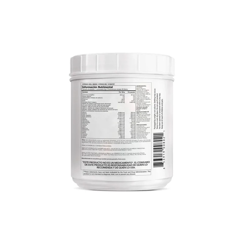 Multi Colágeno Hidrolizado en Polvo Codeage Sin Sabor Unflavored Hydrolyzed