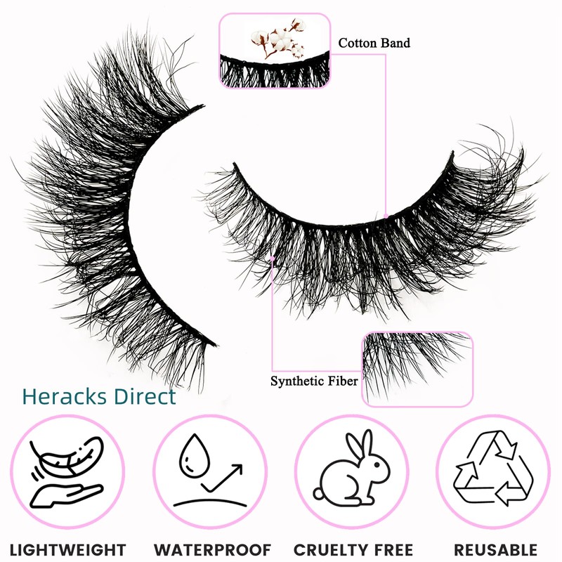 7 Pairs of 3D False Eyelashes, Cat Eye, Fluffy Volume,