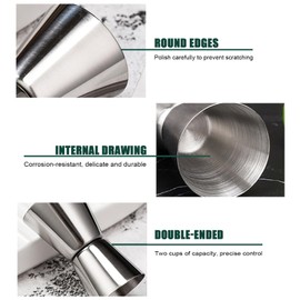 Cocktail Measuring Cup, Cocktail Double Measure Scale, Pack of 2 Cocktail Measuring Cups, Bar Measure, Cocktail Dual Spirit Measure Cup, Suitable for Bars and Homes (20/40 ml)