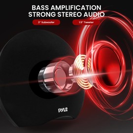 Pyle Karaoke Machine w/Portable Bluetooth Speaker, Wireless Microphones, True Wireless Stereo, IPX5 Waterproof, Portable High-Powered Loudspeaker, Plays MP3/WMA/FLAC/USB/Aux Input, Indoor/Outdoor Use