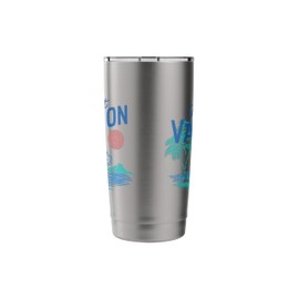 Trendy Permanent Vacation Palms & Island Sunny Scene Stainless Steel Insulated Tumbler