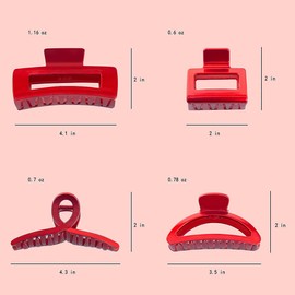 SinPinEra SinPinEra Hair Claw Clips for Women and Girls,4PCS Large Medium and Small Fit Thin Hair and Thick Hair,Strong Hold Jaw Clips for Femal Hair Styling Accessories