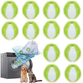 Pet Hair Remover Washing Machine, 12 Pieces Hair Catcher Washing Machine Pet Hair Remover, Reusable Lint Balls, Hair Catcher, Lint Sieves for Laundry, for Removing Pet Hair