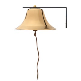 Bevin Bells Yacht Bell Solid Brass 8' Fog Bell With Loud and Long Ring | Highly Polished and Lacquered | Made in USA