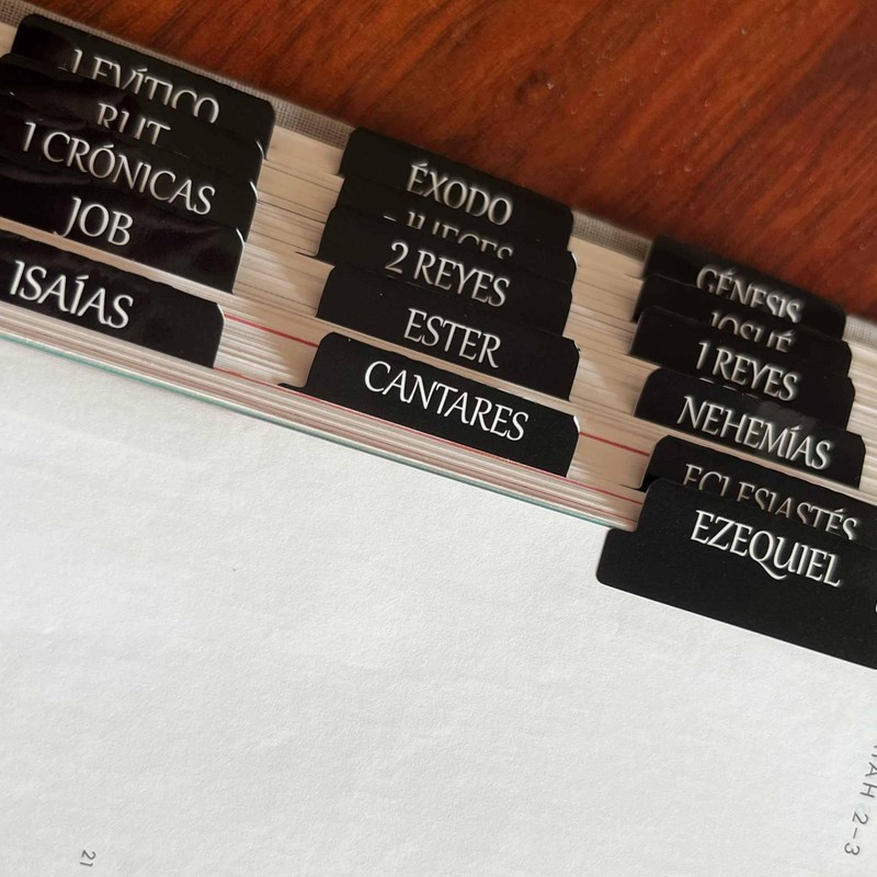 Spanish Laminated Bible Tabs, pestañas para biblia en español, Reposition