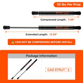 PAMAGOO C16-04464 13 inch Gas Shock 30 lb 133 N Per Prop, Gas Strut Spring Lift for Snugtop A.R.E ATC Leer Camper Shell Topper Rear Window Canopy Cap (2 Pack)