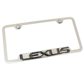 Au-TOMOTIVE Gold Lexus 3D Black Pearl/Black Pearl Cut-Out License Plate Frame