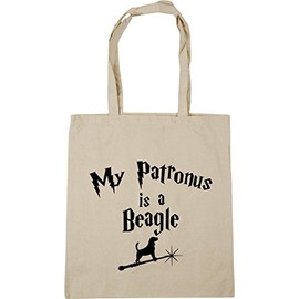 Hippowarehouse My Patronus Is A Beagle Tote Shopping Gym Beach Bag 42cm x38cm, 10 litres