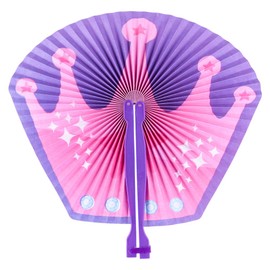 Rhode Island Novelty 10 Inch Princess Crown Folding Fan One Dozen Per Order