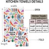 MNIGIU Chicago Symbols Kitchen Towel Chicago Lover Gift Chicago Landmarks