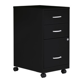 NuSparc Mobile 3 Drawer Locking Pedestal File Cabinet | Pre-Assembled Steel Construction | Perfect for Small and Home Office | Letter-Size | Assembled in USA
