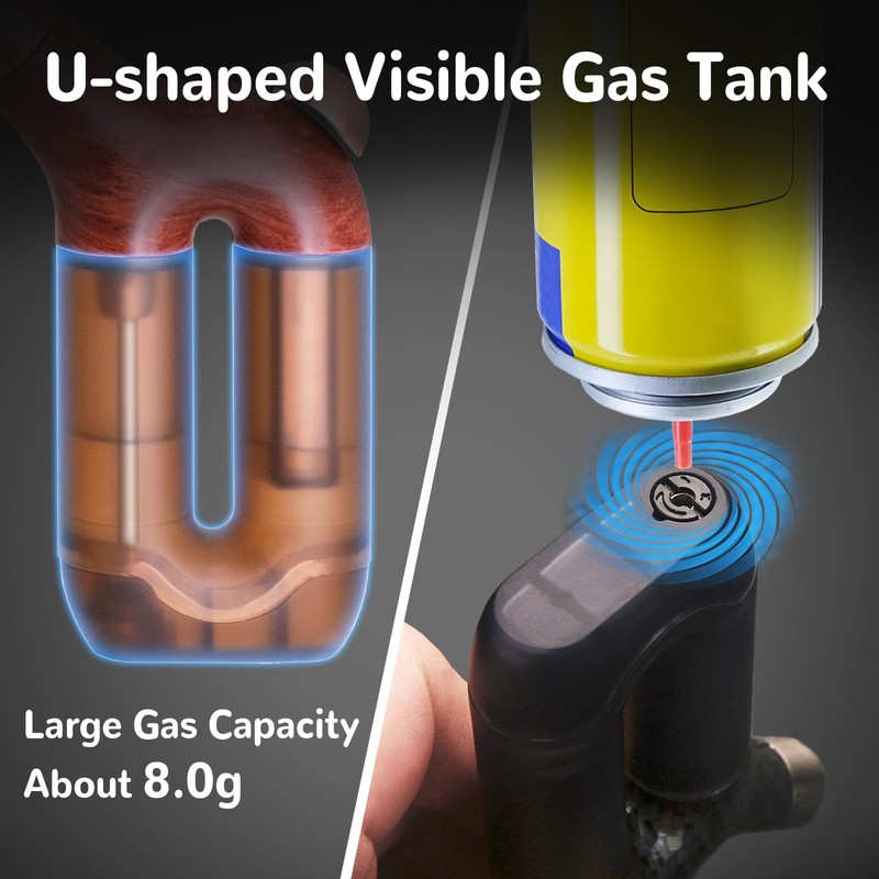 Laffizz 2 Pack Torch Lighter Single Jet Flame Refillable Butane