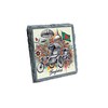 Bangladesh Rickshaw Slate Coaster with Colorful Artwork and Flag Design
