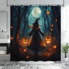 JEJOMEAG Halloween Witch Shower Curtain Spooky Bath Curtains Decoration