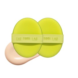 THE TOOL LAB Happyrim Aqua Puff, Esponja líquida con base de maquillaje en cojín, Esponja Rubycell para una cobertura hidratante, Maquillaje coreano (7,35 cm, Ovalada)