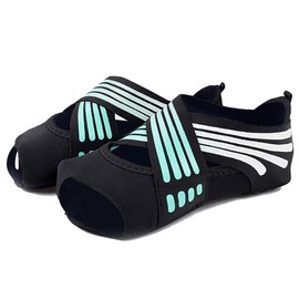 ABIRAM Yoga Socks Toeless Non-Slip Grips & Straps, for Pilates, Barre, Ballet, Bikram, Workout for Women