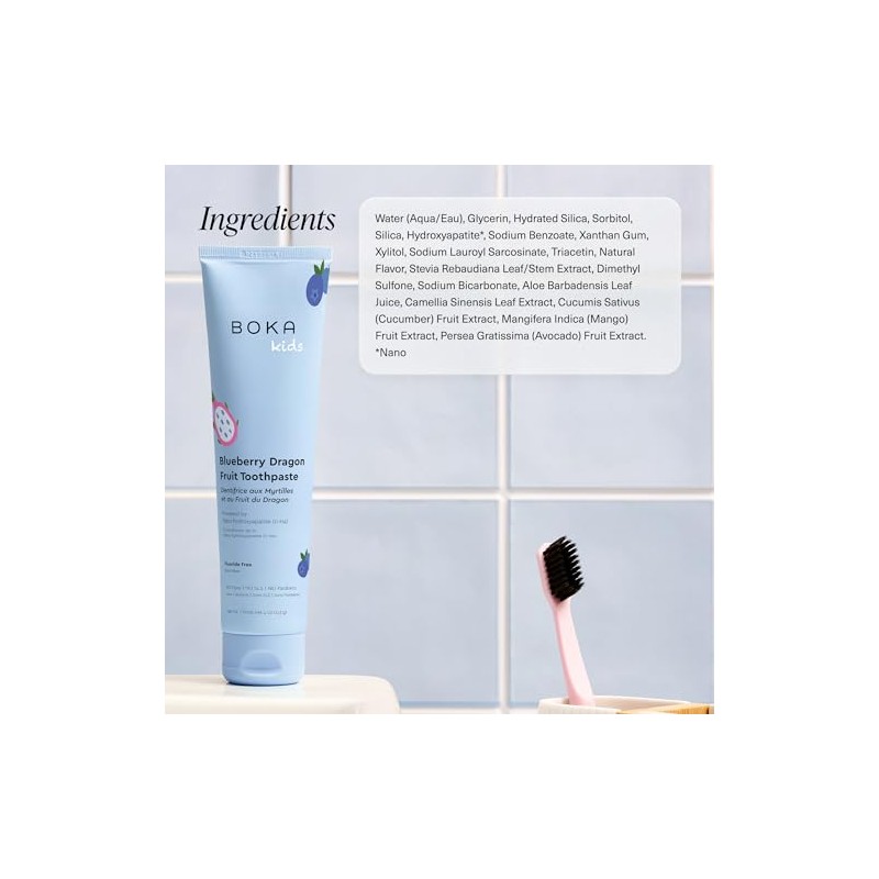 Boka Fluoride Free Toothpaste Nano Hydroxyapatite Toothpaste - Blueberry Dragon