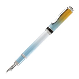 Monteverde USA Innova Ombre Fusion Bliss (Gold/Blue/White Gradient Finish) Fountain Pen - Broad Nib, Refillable, Gift Case, Luxury Pen