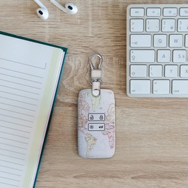 kwmobile Car Key Case Compatible with Renault 4-Button Smartkey Car Key (Keyless Go Only) - Faux Leather Protective Key Case Cover