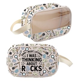 Geologist Makeup Bag Geology Gifts Rock Lover Gifts Sorry I Wasn't Listening I was Thinking About Rocks Zipper Makeup Pouch