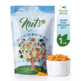 Asian Chili Crescent Bits | No Artificial Colors No Added Flavors | Crunchy & Mild | Natural Crackers In Resealable Bags!!! (1 LB)