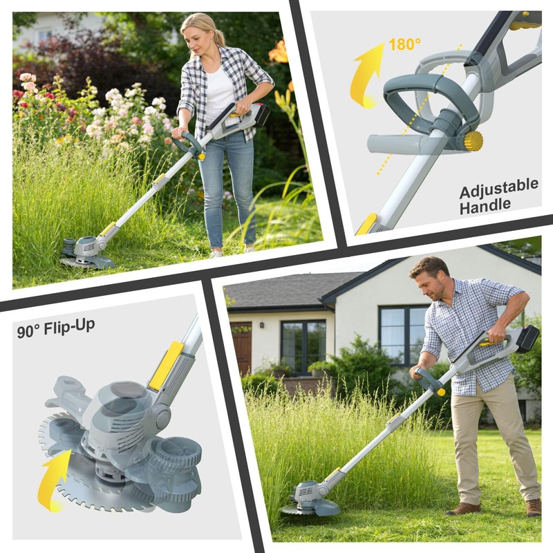 YEXLXLN 6000mAh Electric Weed Wacker Cordless, Battery Powered Weed Eater