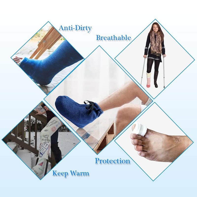 Mediss Cast Toe Sock Cover for Foot Ankle Cast, Warm